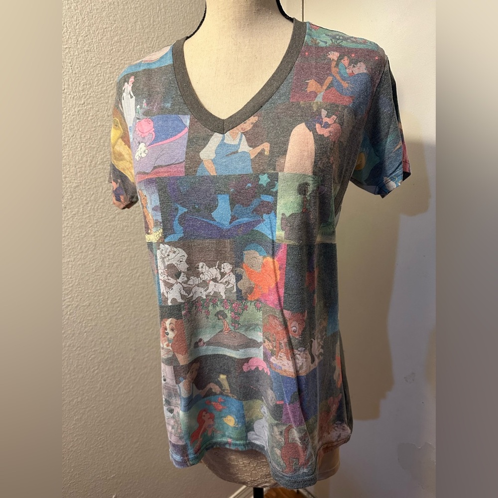 Disney Gray Graphic T-Shirt with classic Disney graphics